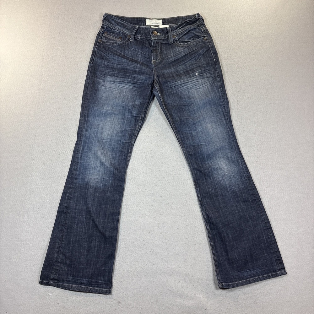 Maurices Morgan New Boot Jeans Womens 7/8 Reg Dark Wash Blue Bootcut Mid Rise